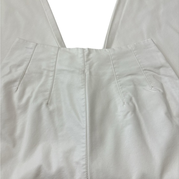 Free People Faux Leather Pant, Size 8, Straight Leg Winter White - Picture 2 of 10